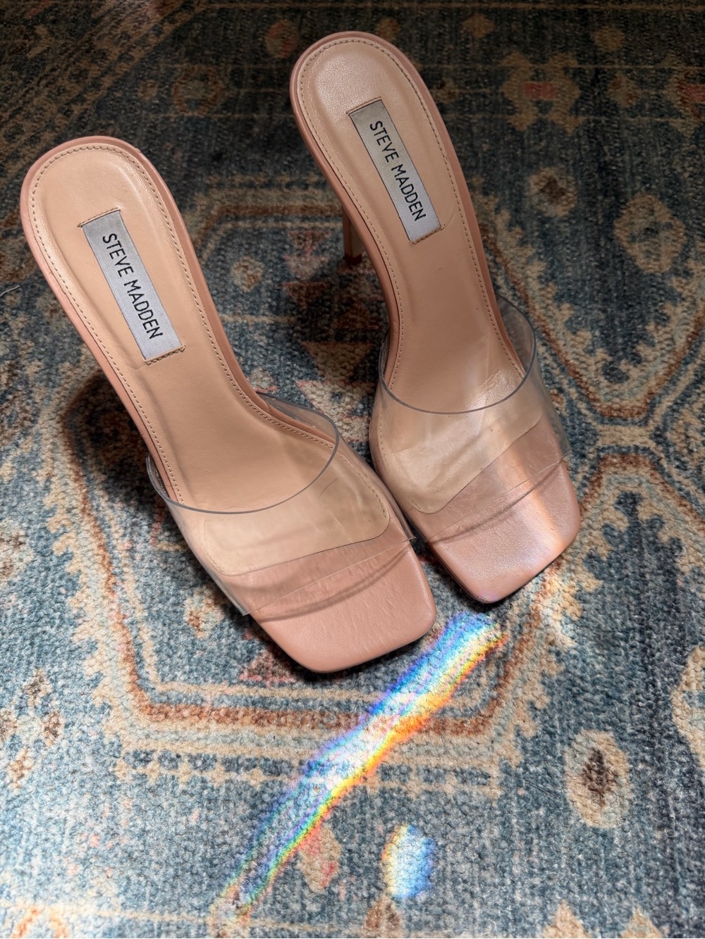 Steve Madden Nude Clear Heels - Picture 1 of 2